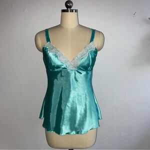 Vintage Y2K turquoise lace camisole tank